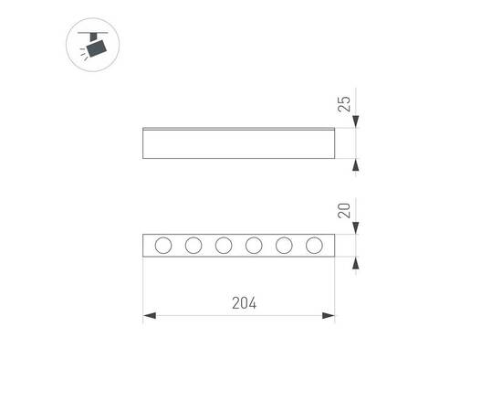 Трековый светодиодный светильник Arlight Mag-Dots-25-L200-6W Day4000 046322, изображение 2
