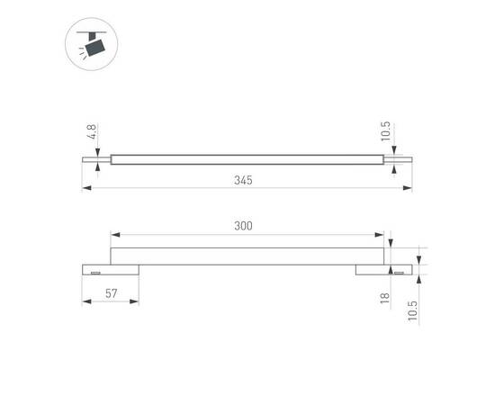 Трековый светодиодный светильник Arlight Mag-Microcosm-Flat-L300-8W Warm3000 043271, изображение 2