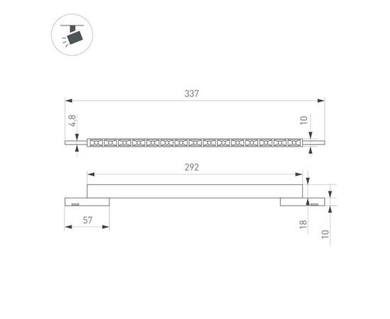 Трековый светодиодный светильник Arlight Mag-Microcosm-Laser-L300-15W Warm3000 043275, изображение 2