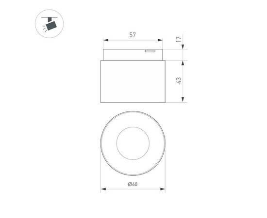 Трековый светодиодный светильник Arlight Mag-Microcosm-Point-R60-5W Warm3000 043256, изображение 2