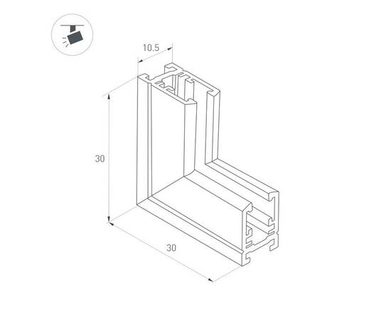Коннектор L-образный внутренний Arlight Mag-Microcosm-Con-L90-Int 044529, изображение 2