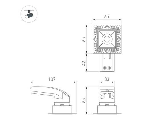 Встраиваемый светодиодный светильник Arlight MS-Rialto-Trimless-S40x40-9W Warm3000 048325, изображение 2