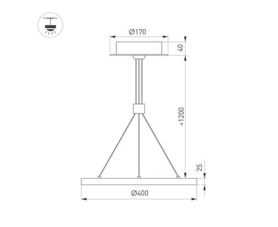 Подвесной светодиодный светильник Arlight SP-Congo-Can-1-R400-24W Day4000 046222, изображение 2