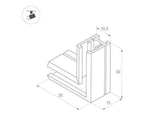 Коннектор L-образный Arlight Mag-Microcosm-Con-L90 044527, изображение 2