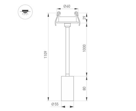 Встраиваемый светодиодный спот Arlight LGD-Periscope-R55-9W Warm3000 045202, изображение 2