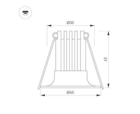 Встраиваемый светодиодный светильник Arlight MS-Foggy-Built-R45-5W Warm3000 044633, изображение 2