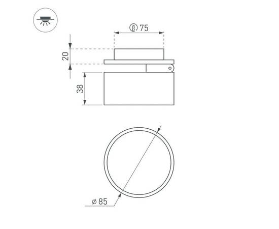Встраиваемый светодиодный спот Arlight LGD-Pot-Built-R85-12W Day4000 045783, изображение 2