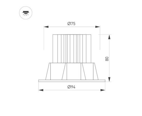 Встраиваемый светодиодный светильник Arlight MS-Atoll-Built-Turn-R94-10W Warm3000 044598, изображение 2