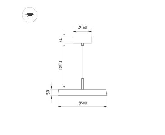 Подвесной светодиодный светильник Arlight SP-Elegant-R500-37W Warm3000 033922(1), изображение 2