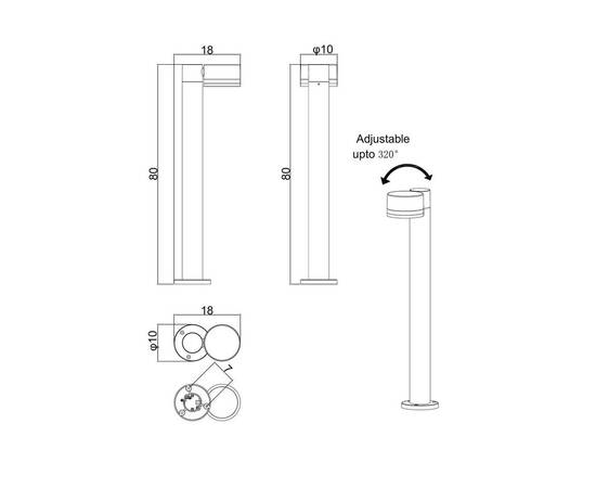 Уличный светодиодный светильник Arte Lamp Nunki A1910PA-1BK, изображение 2
