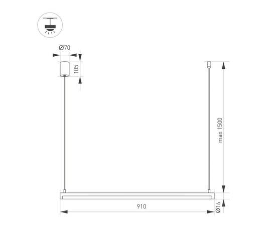 Подвесной светодиодный светильник Arlight SP-Umbra-Hang-H-L900-15W Warm3000 036941(1), изображение 2