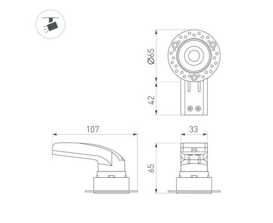 Встраиваемый светодиодный светильник Arlight MS-Rialto-Trimless-R40-9W Day4000 047774, изображение 2