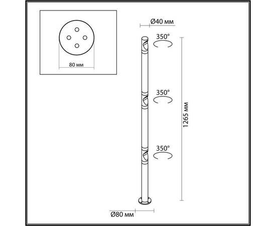 Уличный светодиодный светильник Odeon Light Nature Bamboo 7021/9FL, изображение 2