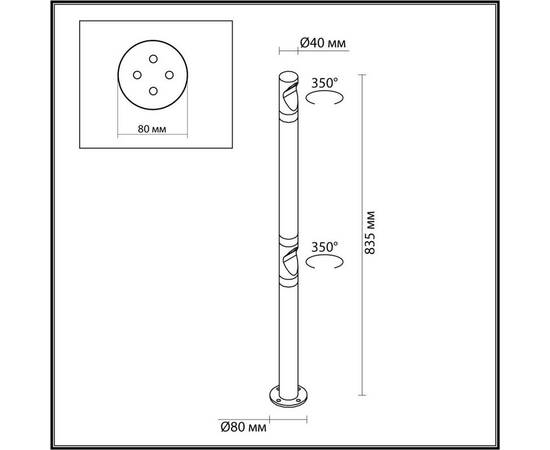 Уличный светодиодный светильник Odeon Light Nature Bamboo 7021/6FL, изображение 3