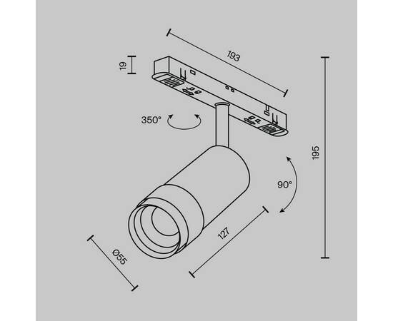 Трековый светодиодный светильник Maytoni Technical Focus Zoom TR211-1-12W2.7K-Z-B, изображение 3