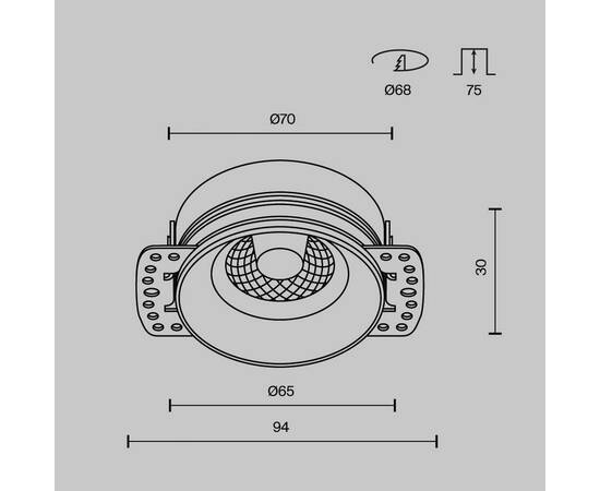 Встраиваемый светильник Maytoni Technical Flint DL101-GU10-TRS-W, изображение 6