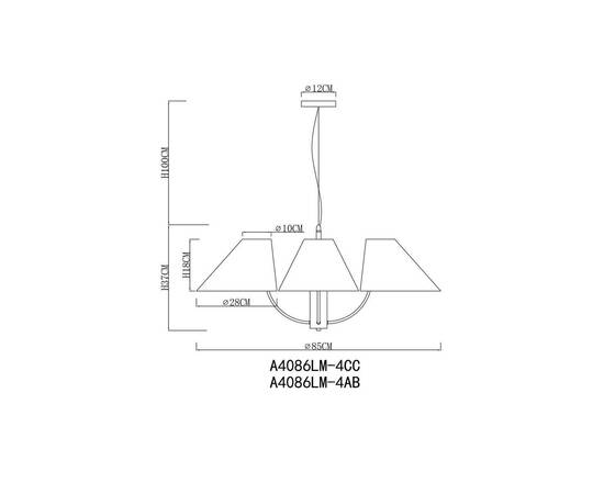 Подвесная люстра Arte Lamp Rondo A4086LM-4CC, изображение 2