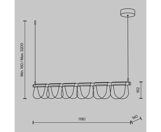 Подвесной светодиодный светильник Maytoni Fluffy MOD319PL-L30B3K, изображение 4