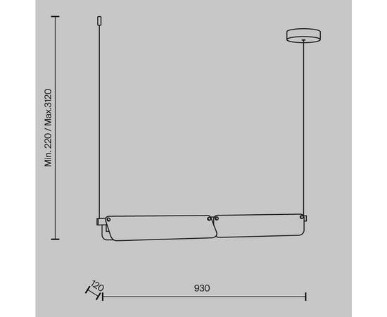 Подвесной светодиодный светильник Maytoni Flat MOD296PL-L20BS3K, изображение 2