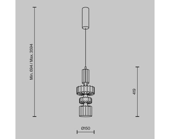 Подвесной светодиодный светильник Maytoni Level MOD253PL-L18BS3K3, изображение 4