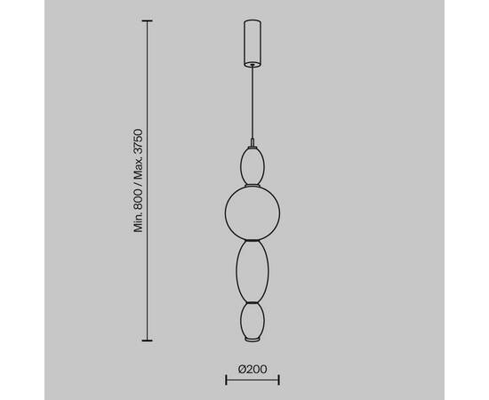 Подвесной светодиодный светильник Maytoni Adore MOD297PL-L12BS3K, изображение 4