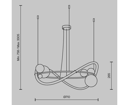 Подвесной светодиодный светильник Maytoni Oasis MOD289PL-L44BS3K, изображение 6