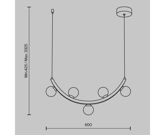 Подвесная светодиодная люстра Maytoni Ambre MOD331PL-L12BS3K, изображение 2