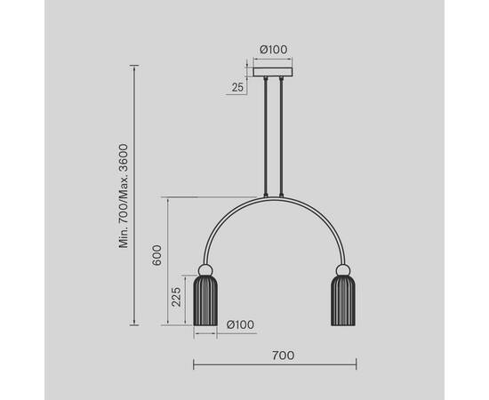 Подвесная люстра Maytoni Antic MOD302PL-02CG, изображение 2