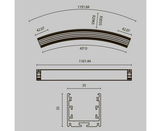 Профиль радиусный Maytoni ALM-3535R-B-D-45°-3M, изображение 7