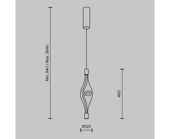 Подвесной светодиодный светильник Maytoni Loop MOD290PL-L14BS3K, изображение 8