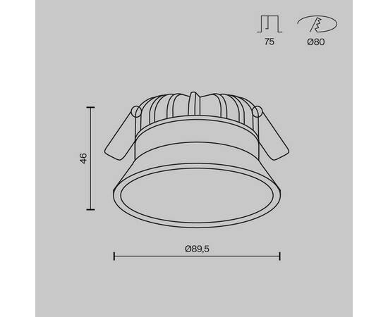 Встраиваемый светодиодный светильник Maytoni Technical Okno DL055-8W3-4-6K-B, изображение 3
