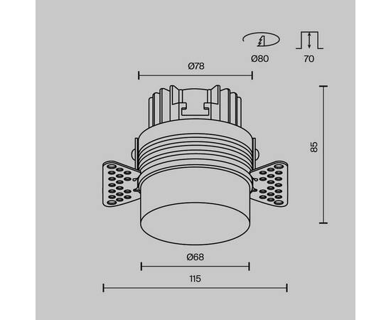 Встраиваемый светодиодный светильник Maytoni Technical Nude DL065-12W3K-TRS-W, изображение 2
