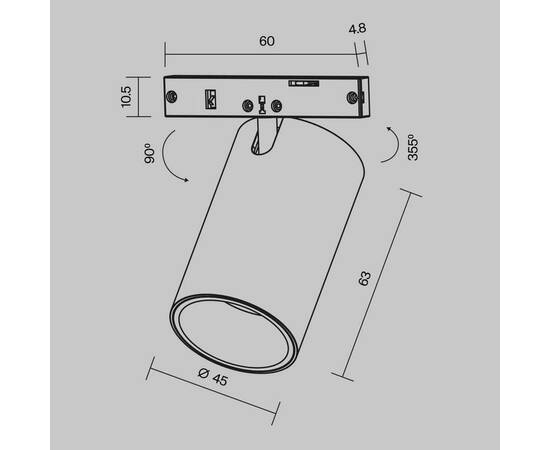 Трековый светильник Maytoni Technical Focus Led TR187-1-9W2.7K-M-BW, изображение 4