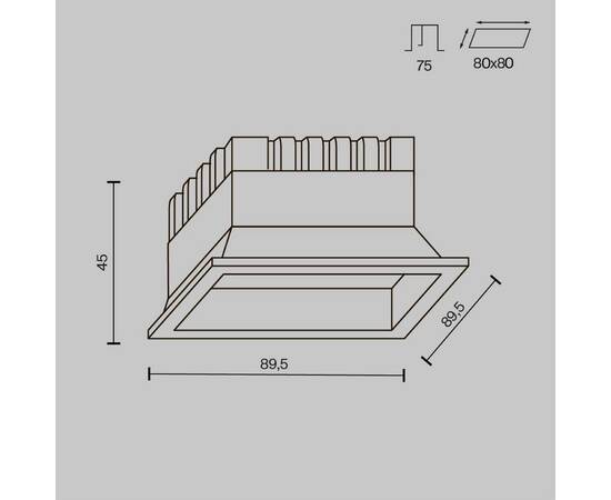 Встраиваемый светодиодный светильник Maytoni Technical Okno DL056-8W3-4-6K-B, изображение 4