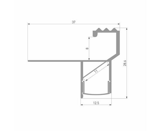 Профиль встраиваемый для подсветки ступеней Elektrostandard LL-2-ALP025 a068313, изображение 2