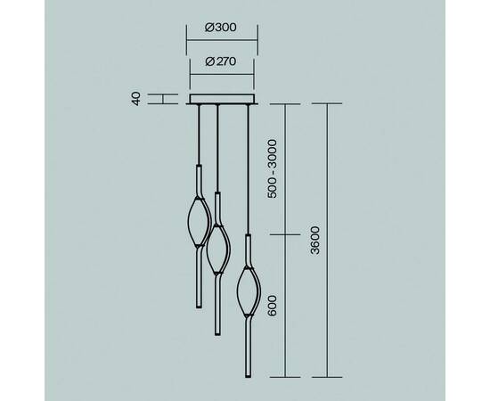 Подвесная светодиодная люстра Maytoni Foresight MOD347PL-L24BS3K, изображение 4