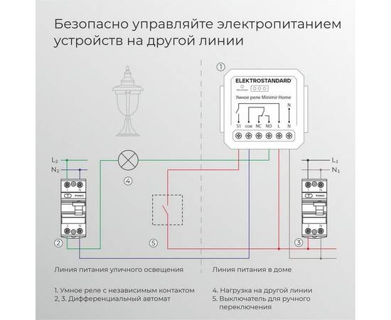 Реле Wi-Fi с независимым контактом Elektrostandard 76010/00 76010/00, изображение 2
