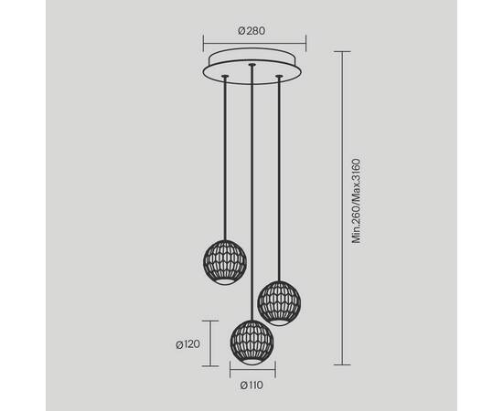 Подвесная светодиодная люстра Maytoni Sapphire MOD293PL-L18BS3K, изображение 4