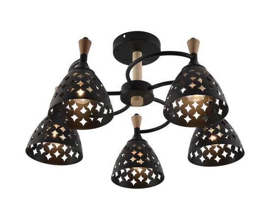 Потолочная люстра Reluce 01515-0.3-05 BK+WOOD