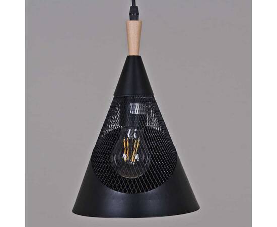 Люстра Reluce 03250-3.9-01 BK+WOOD, изображение 2