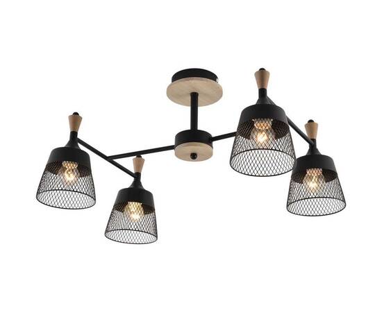 Потолочная люстра Reluce 01492-0.3-04 BK+WOOD