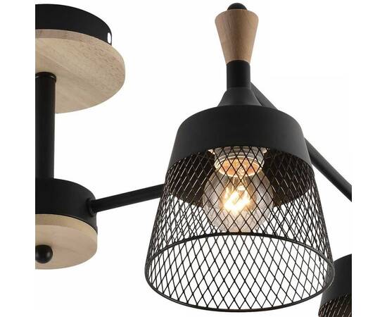 Потолочная люстра Reluce 01492-0.3-04 BK+WOOD, изображение 2
