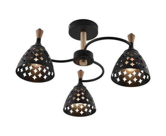 Потолочная люстра Reluce 01515-0.3-03 BK+WOOD