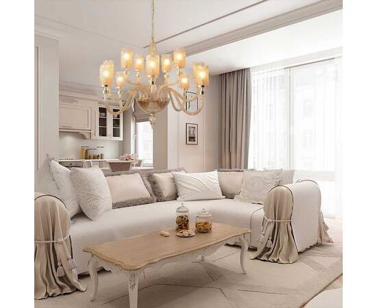 Подвесная люстра Crystal Lux SILVESTRO SP12 AMBER, изображение 3