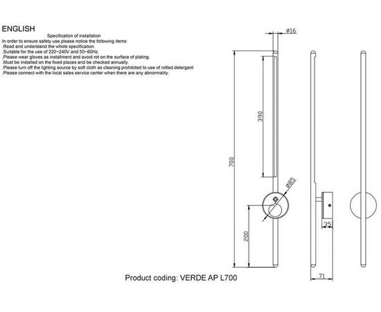 Бра Crystal VERDE AP L700 GOLD NEW, изображение 2