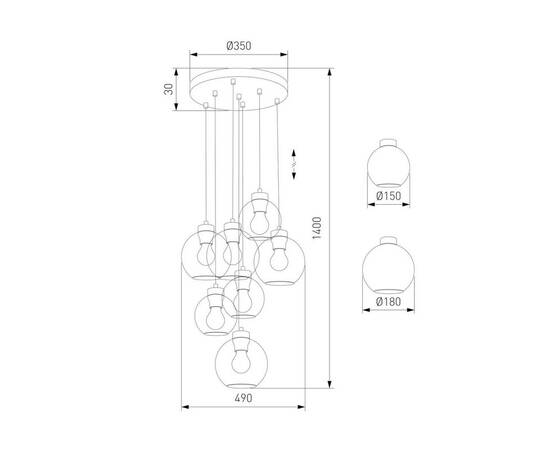 Подвесная люстра TK Lighting 10207 Cubus, изображение 2