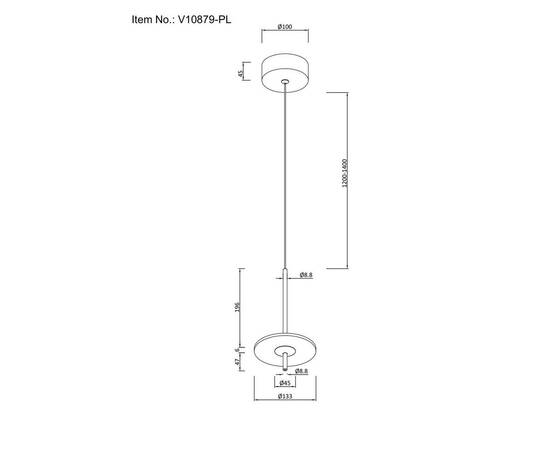 Подвесной светодиодный светильник Moderli Ella V10879-PL, изображение 2