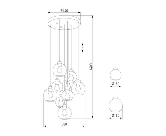 Подвесная люстра TK Lighting 10208 Cubus, изображение 2