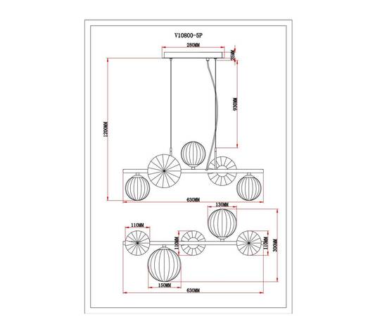 Подвесная люстра Moderli Molly V10800-5P, изображение 2