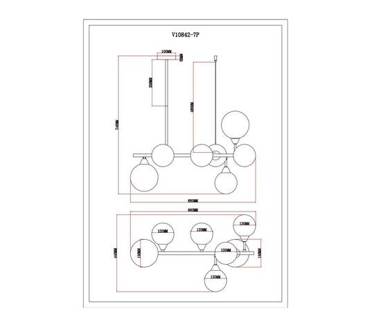 Подвесная люстра Moderli Molecule V10842-7P, изображение 2